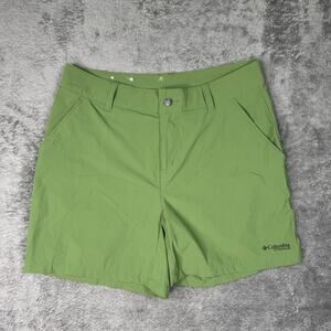 Columbia Titanium Summit Valley Shorts Womens 8 Green Nylon Stretch Hiking